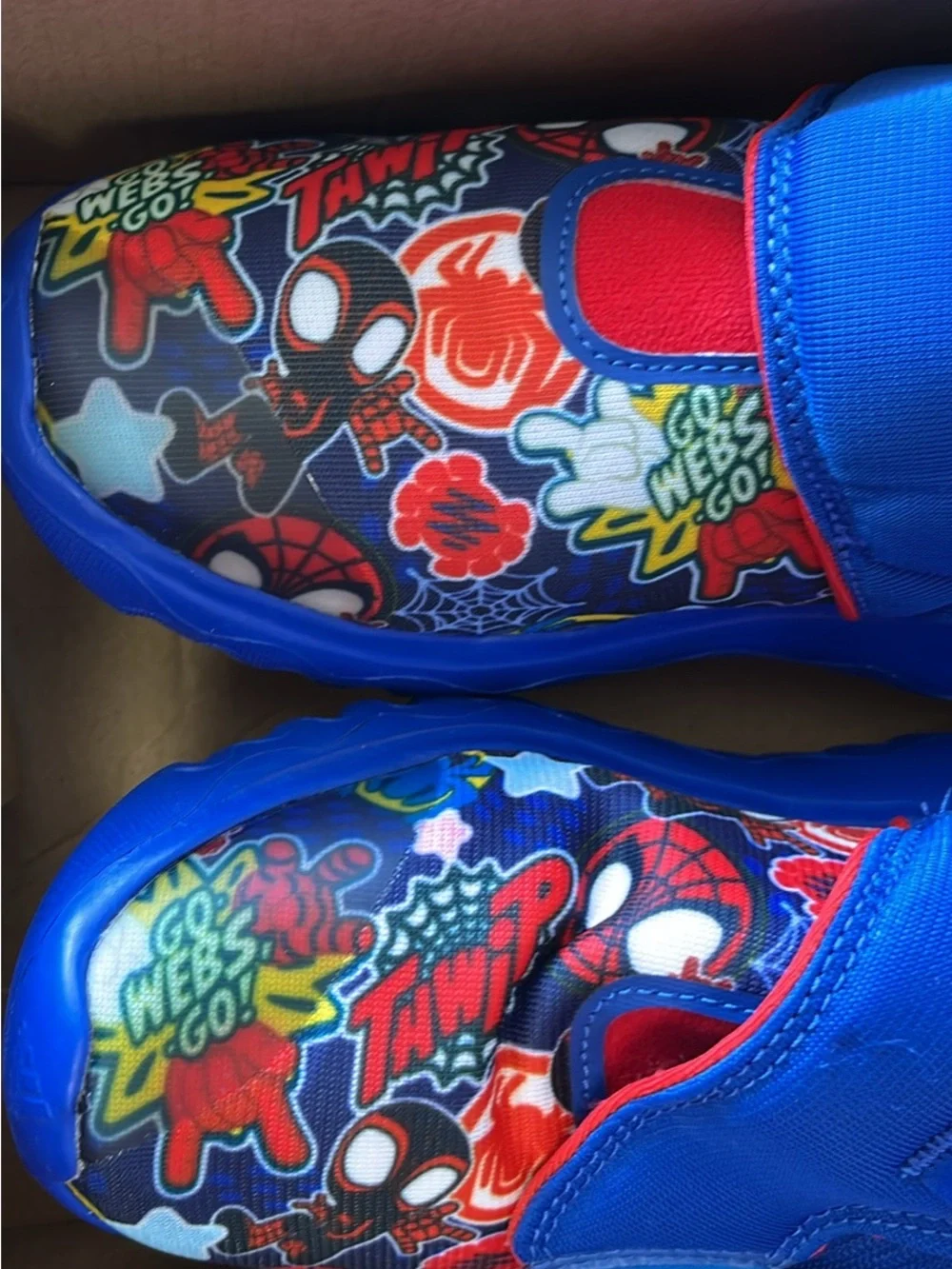adidas Kids Blue Spider-Man Slip-On Sneakers